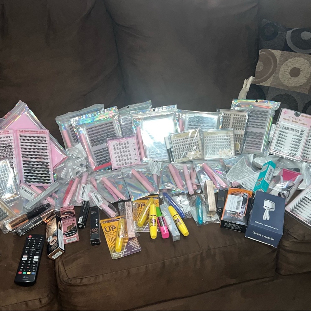 Cluster eye lashes, lashes curler, lashes glue, glue remover, Mascara